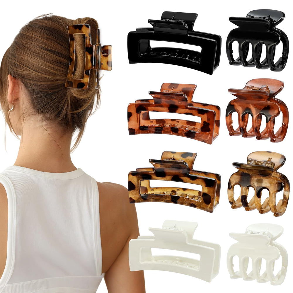 SMKSL front view of tortoise claw clip set showing style and color benefits