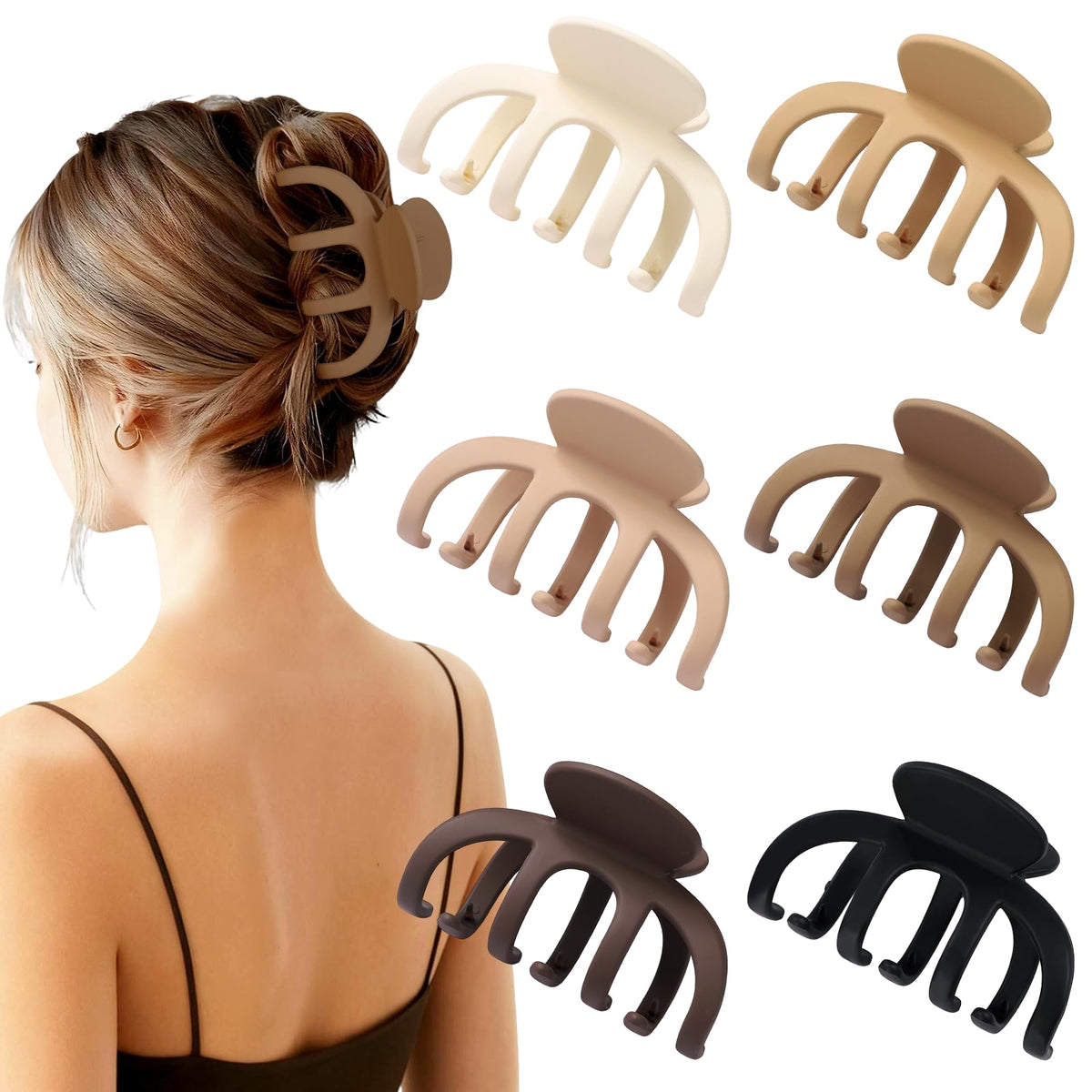 SMKSL front view of six brown clips showing compact pack and variety