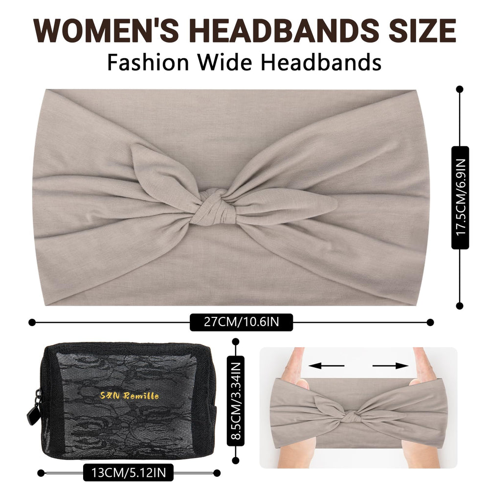 S&N Remille headband stretched on ruler to show size and elastic comfort