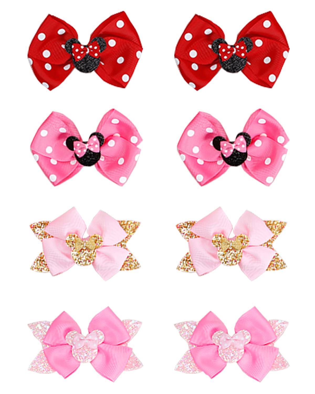 Snokkcomss front packaging showing eight mouse-ear bows, great gift ready