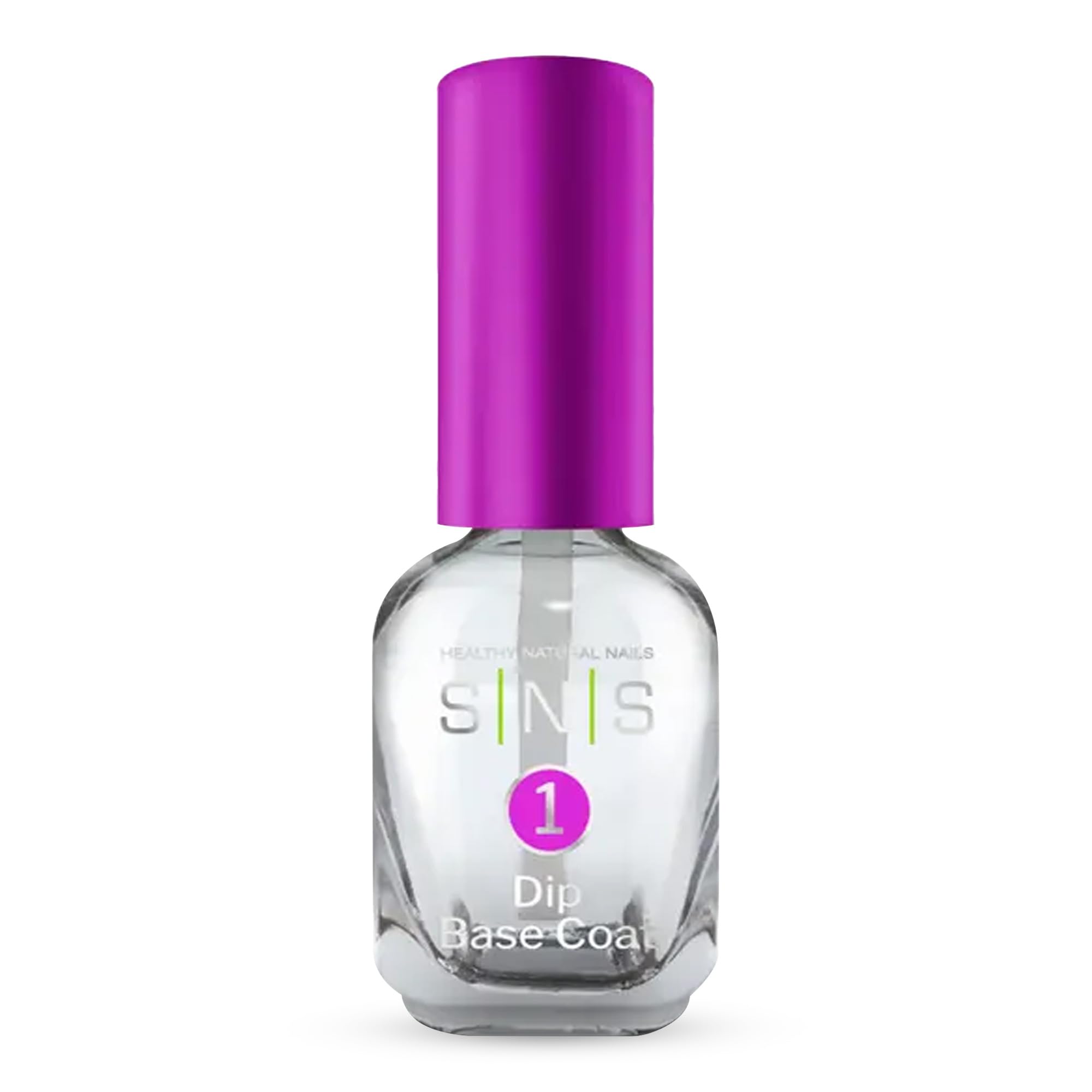 SNS Healthy Natural Nails bottle front view showing label and volume for reliable adhesion
