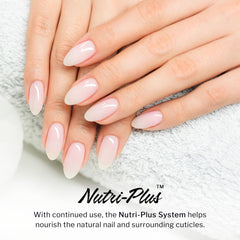 SNS Healthy Natural Nails base coat being applied during dip powder manicure for stronger hold