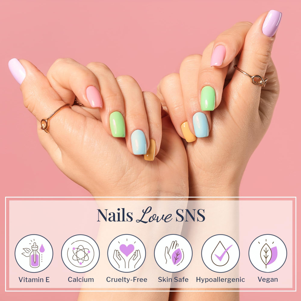 SNS Healthy Natural Nails glossy base texture close-up illustrating smooth finish