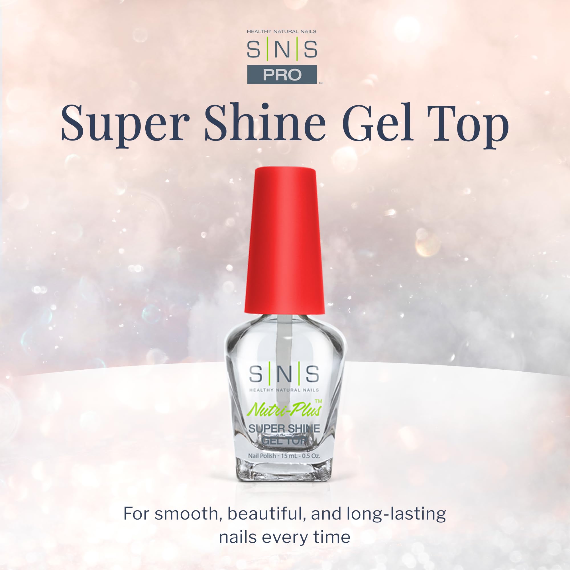 SNS Gel Top Coat brush close-up displaying even application advantage