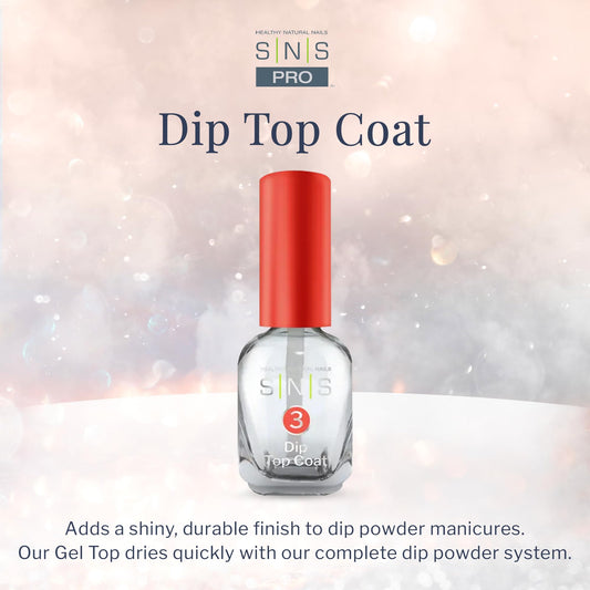SNS topcoat brush stroke demonstrating smooth application and high-gloss benefit