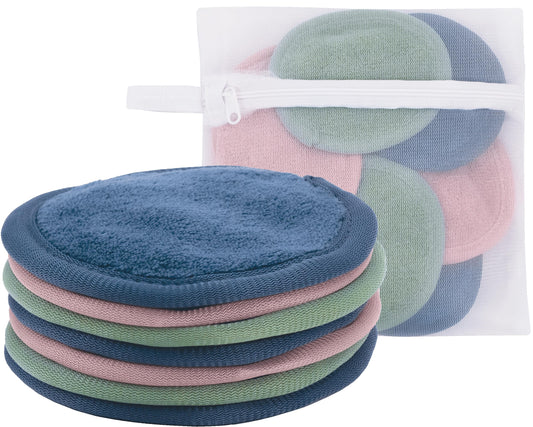 S&T INC. front view of seven pads with mesh bag showing compact kit benefit