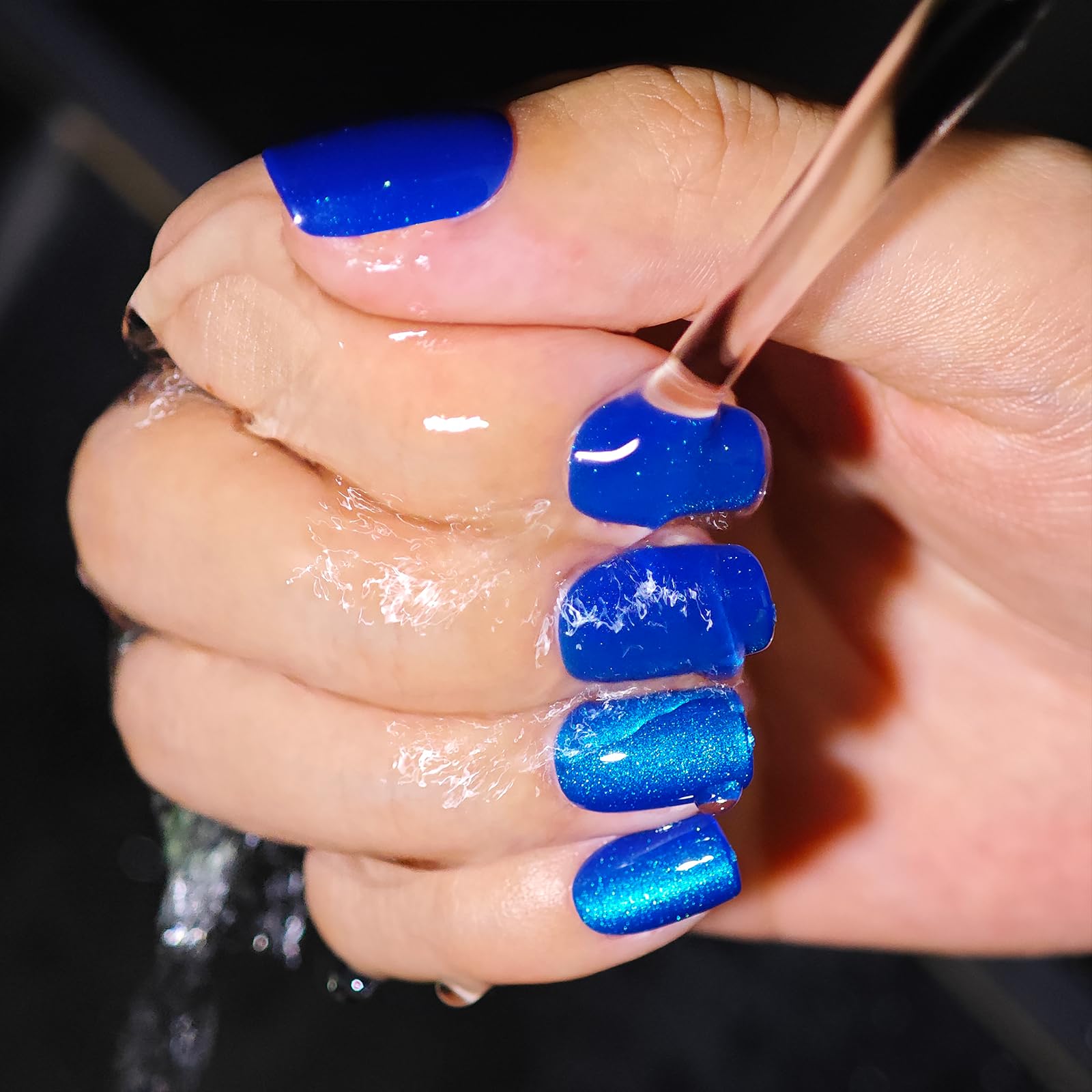 SnypeeLab nails worn on hands at a barbecue showing festive styling benefit
