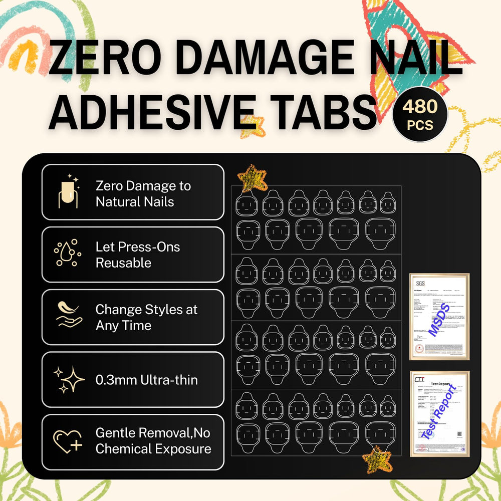 SnypeeLab layout showing 12 sizes for precise kid nail fits
