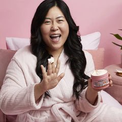 Soap & Glory ingredients label highlighting cocoa butter and vitamin E
