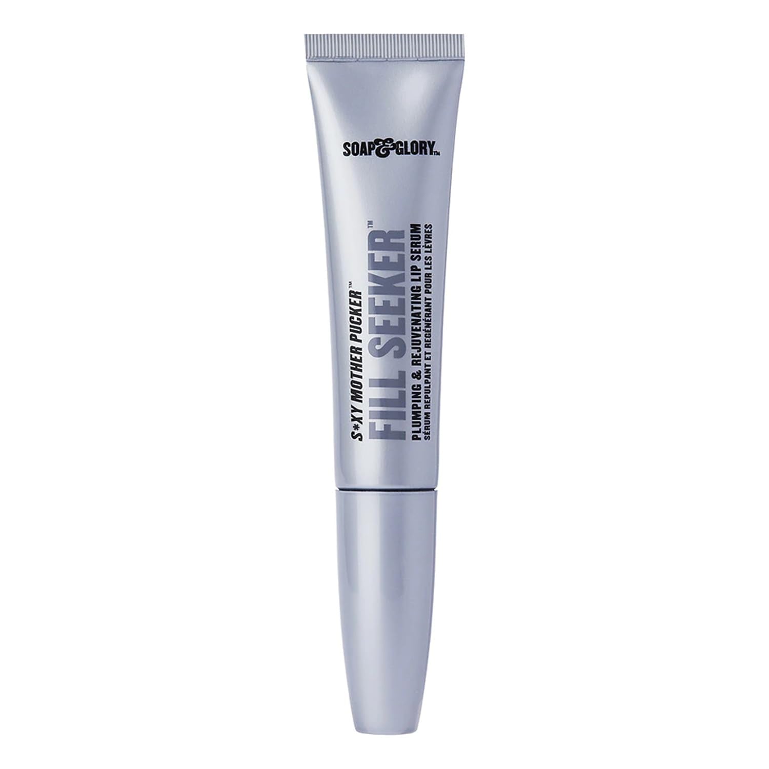 Soap & Glory front packaging showing clear plumping gloss and branding benefit: instant definition