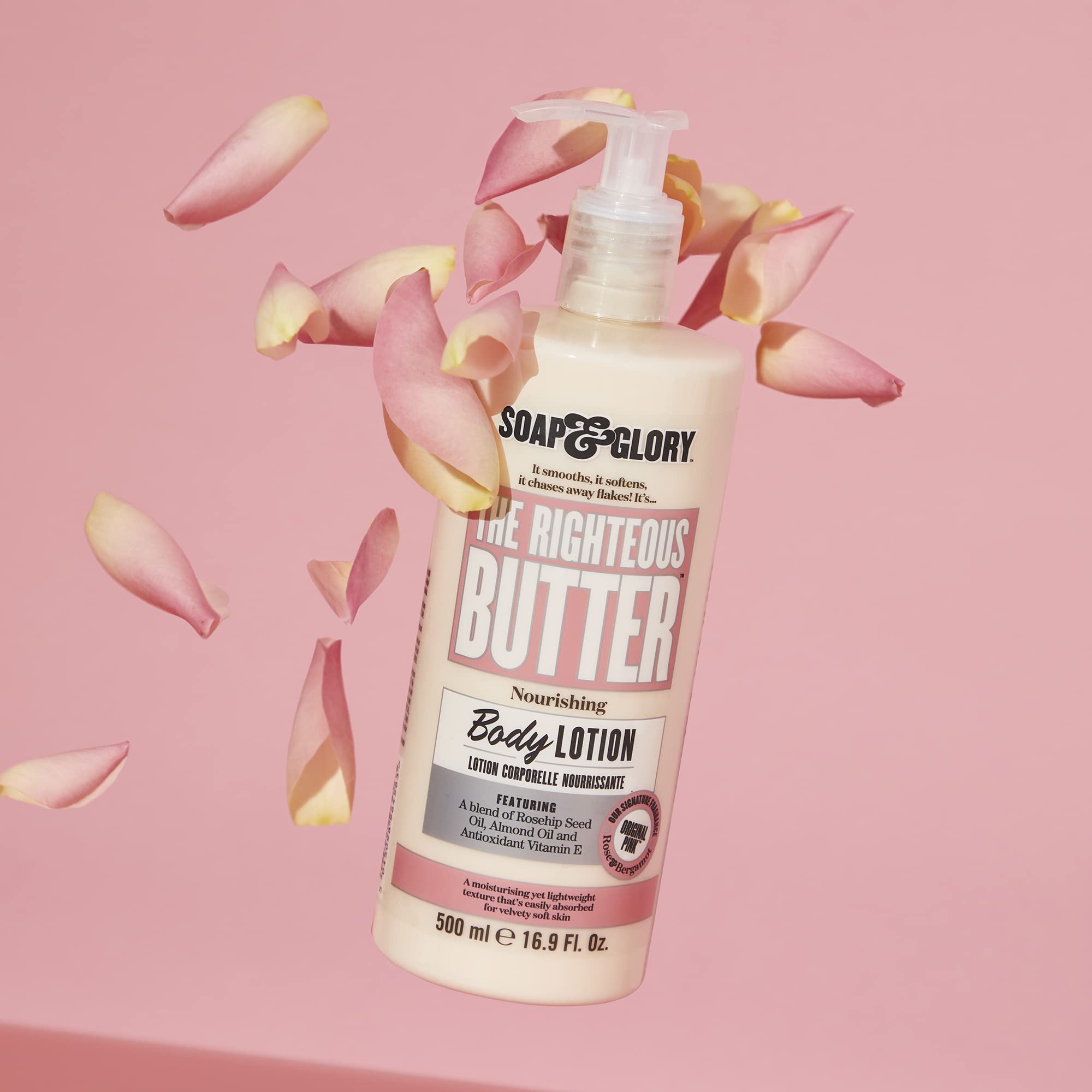 Soap & Glory bottle paired with shower gel showing layered scent and routine benefit