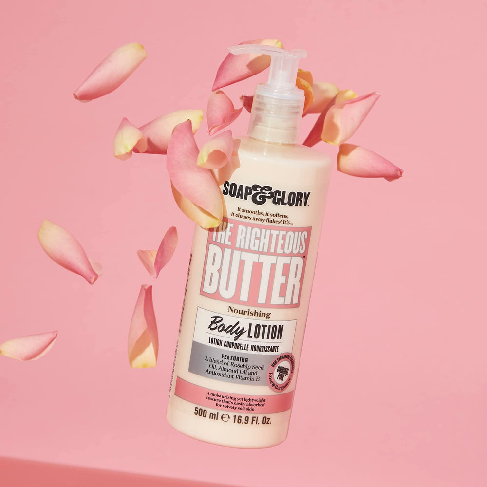 Soap & Glory bottle paired with shower gel showing layered scent and routine benefit