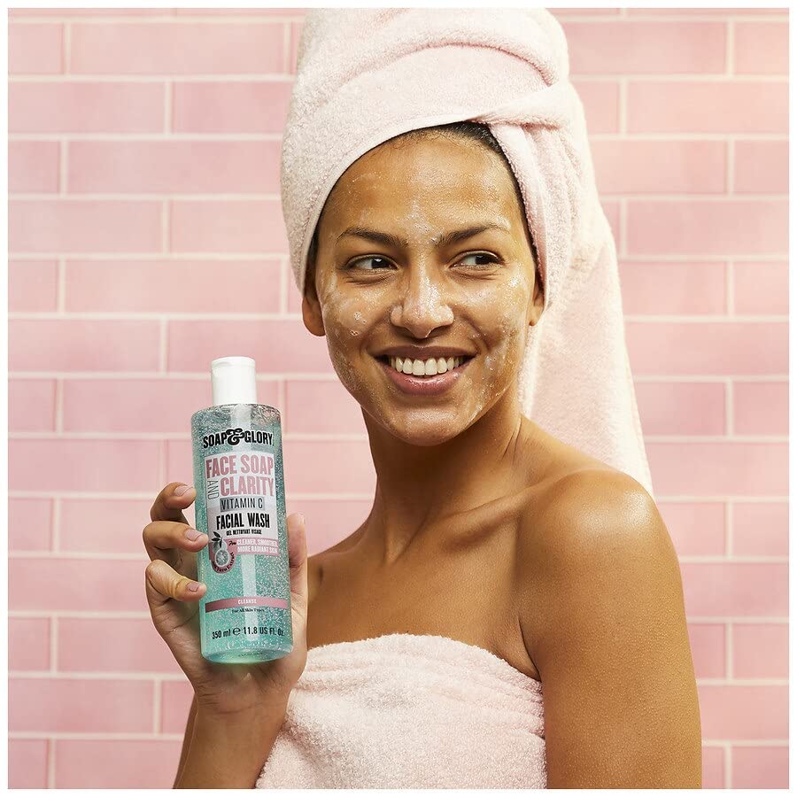 Pump action of Soap & Glory face wash delivering controlled amount for daily use