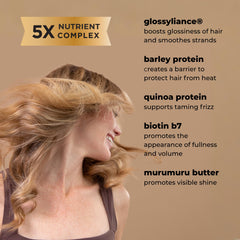 Soapbox before and after shows frizz control and visible gloss