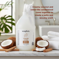 Soapbox back label with ingredients and directions for quick reference