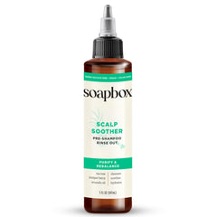 Soapbox Scalp Soother front packaging showing brand and product benefit