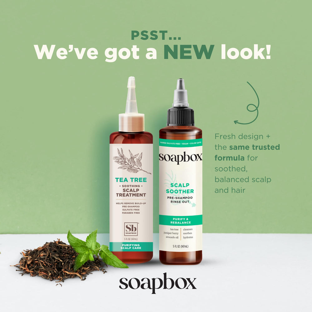 Soapbox Scalp Soother oil texture drop highlighting lightweight hydration