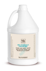Soapbox front label showing sea minerals and blue iris benefits