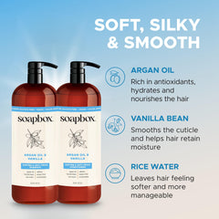 Soapbox shampoo lather texture demonstrating gentle cleansing benefit