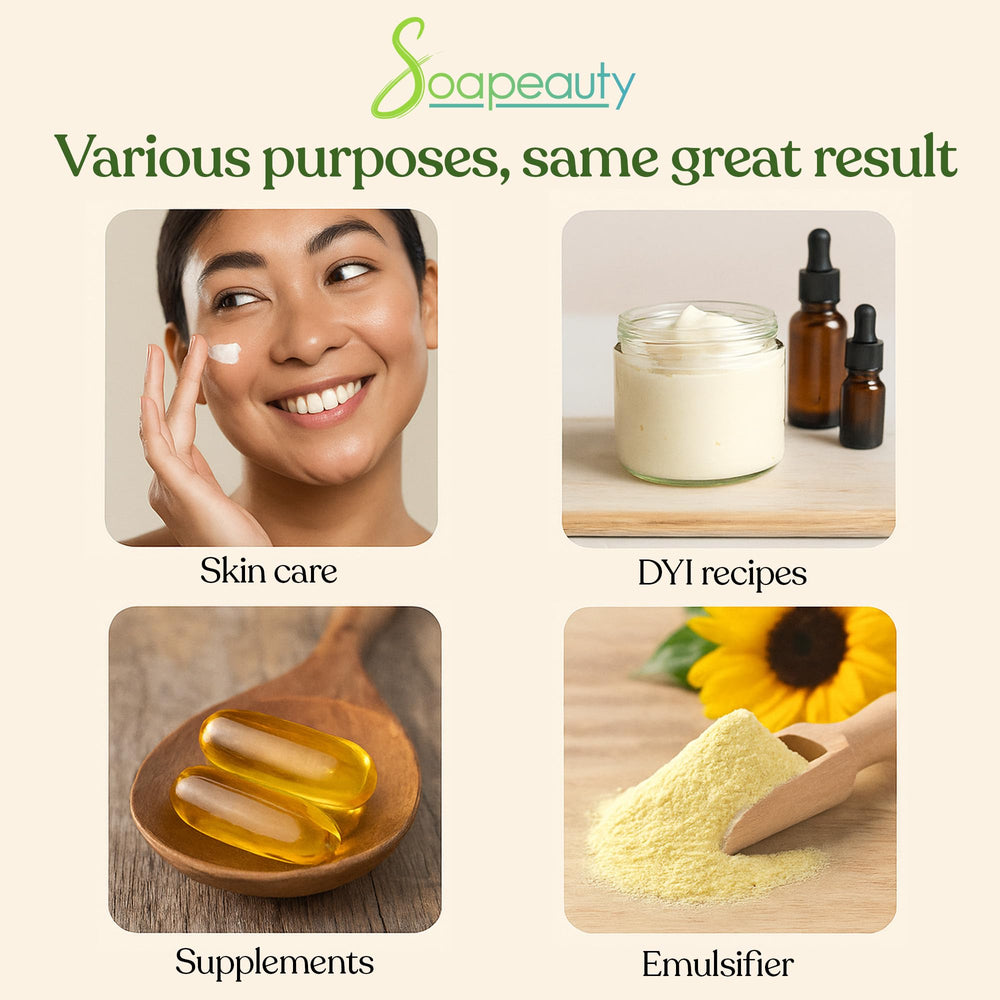 Soapeauty bottle label detail showing cold-pressed unrefined information