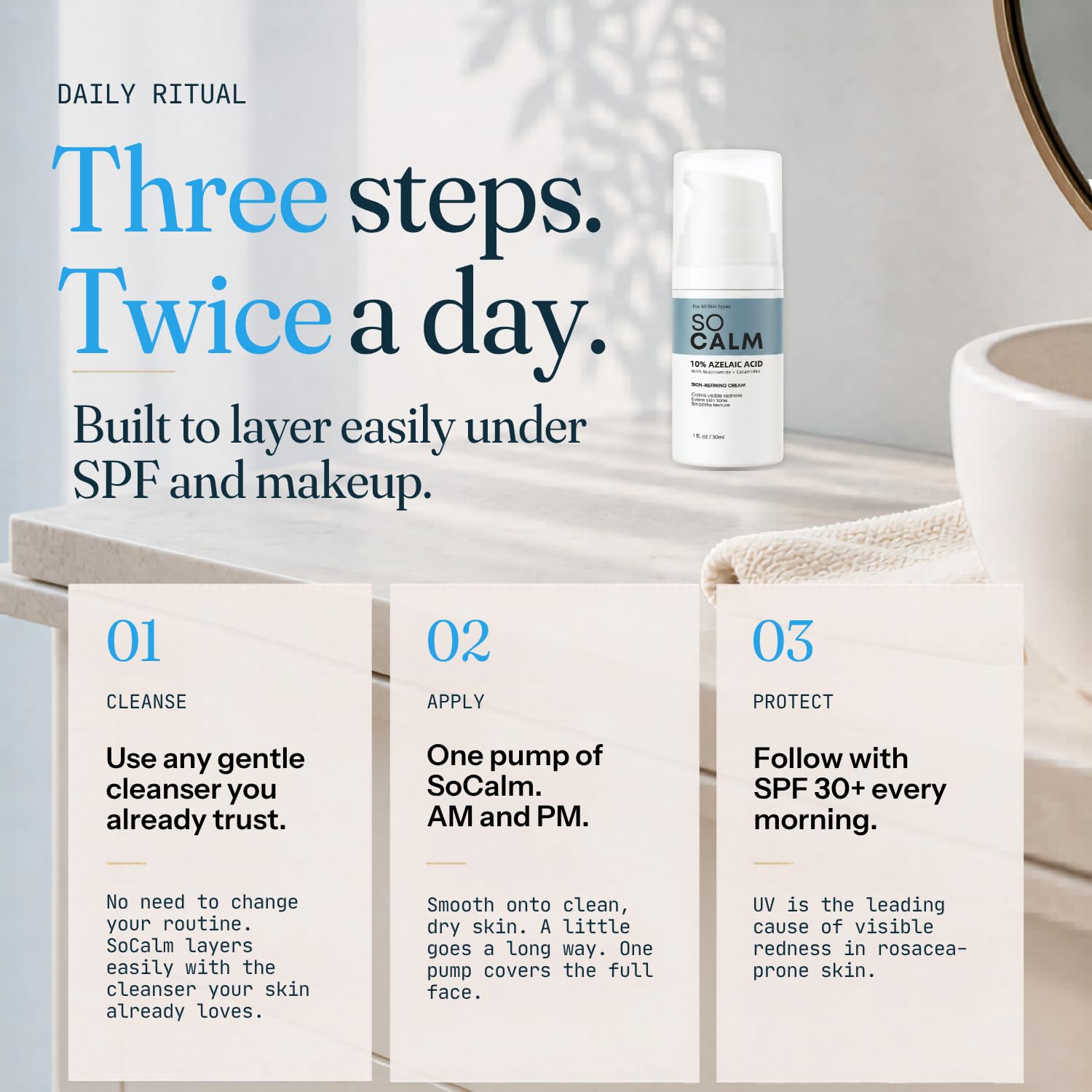 SoCalm serum on hand demonstrating smooth spread and quick absorption