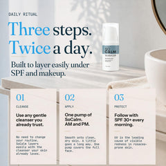 SoCalm serum on hand demonstrating smooth spread and quick absorption