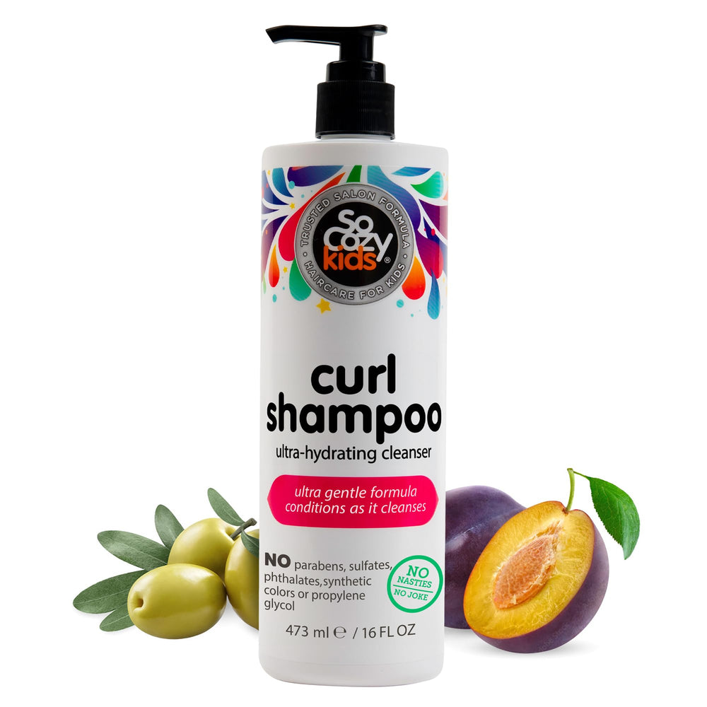 SO COZY front bottle showing curly-kids shampoo and family-friendly design benefits