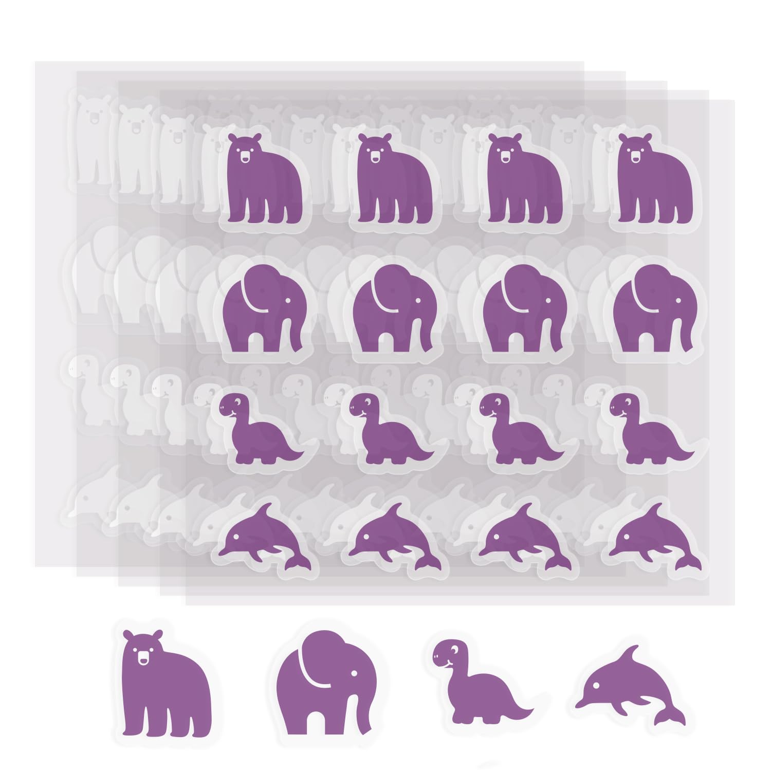 sodknow front packaging showing 80 sticker pack and shapes, easy-sharing