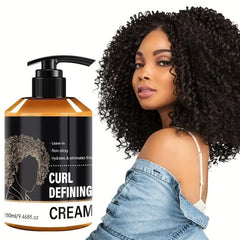 Soelegant applying cream to damp curls to define pattern and reduce frizz while styling