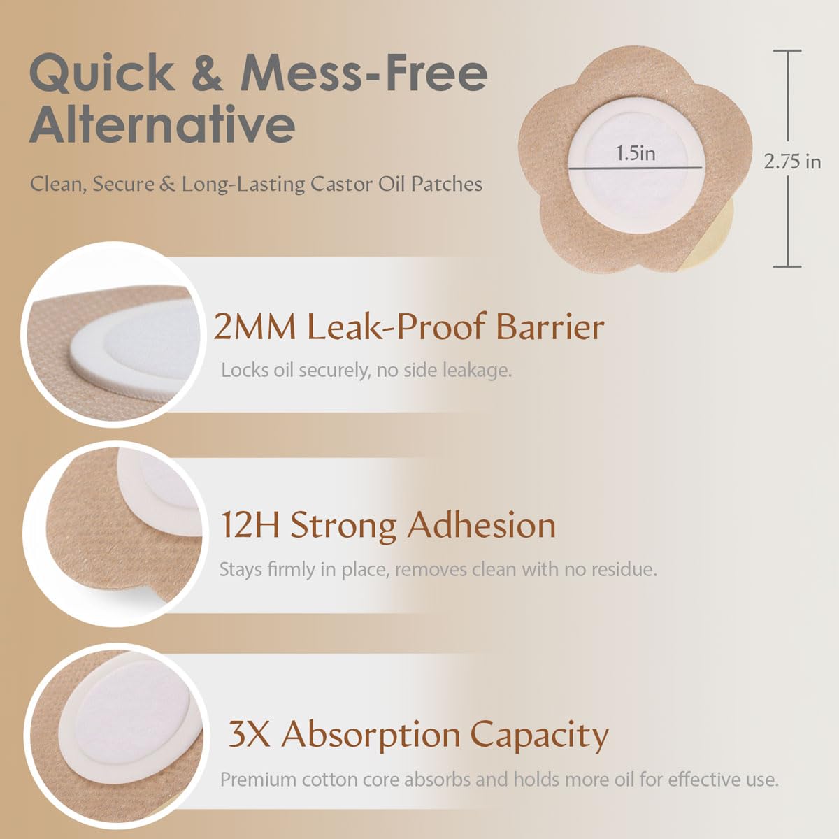 SOFOXYI detailed view of organic cotton core, absorbent 2mm core prevents leaks