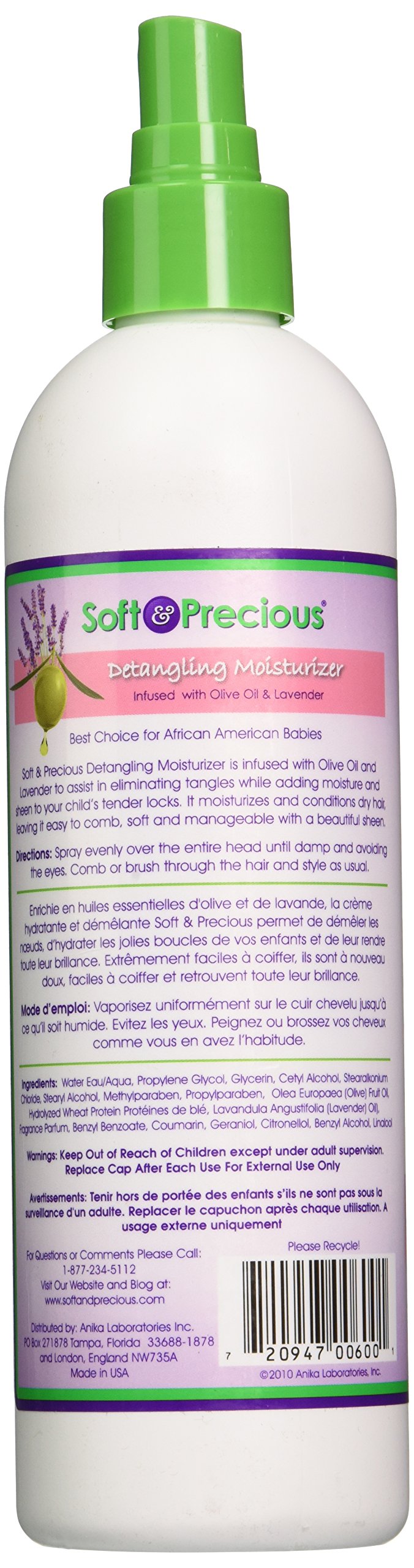 Soft & Precious detangler being sprayed on hair for easier combing and softness