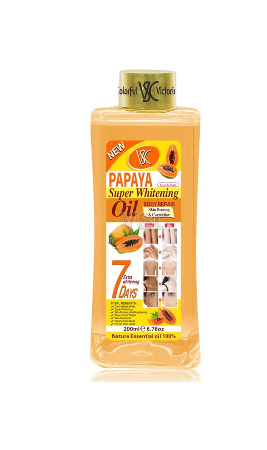 Generic Soft 7 papaya oil front bottle showing clean packaging and volume
