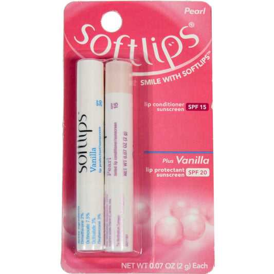 SoftLips Pearl front packaging showing tinted balm and SPF benefit
