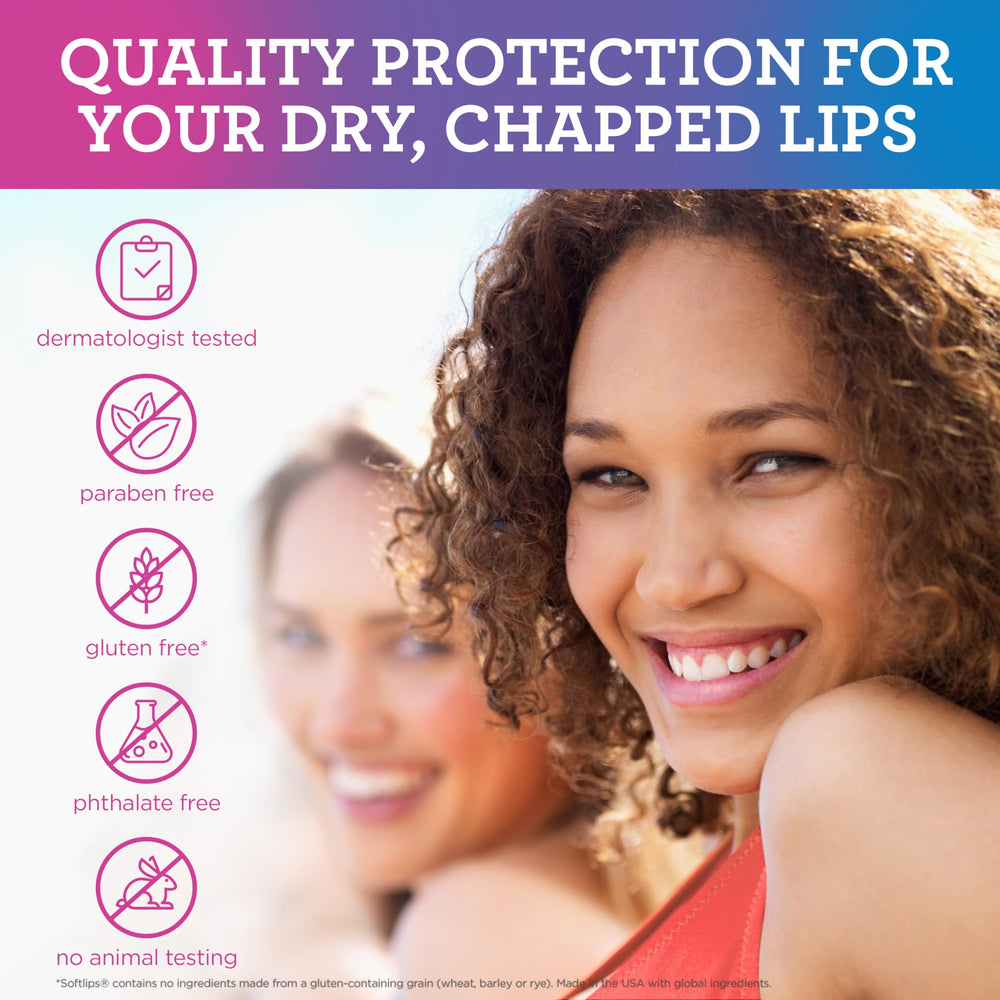Softlips texture swipe on skin showing lightweight balm and quick-absorbing hydration