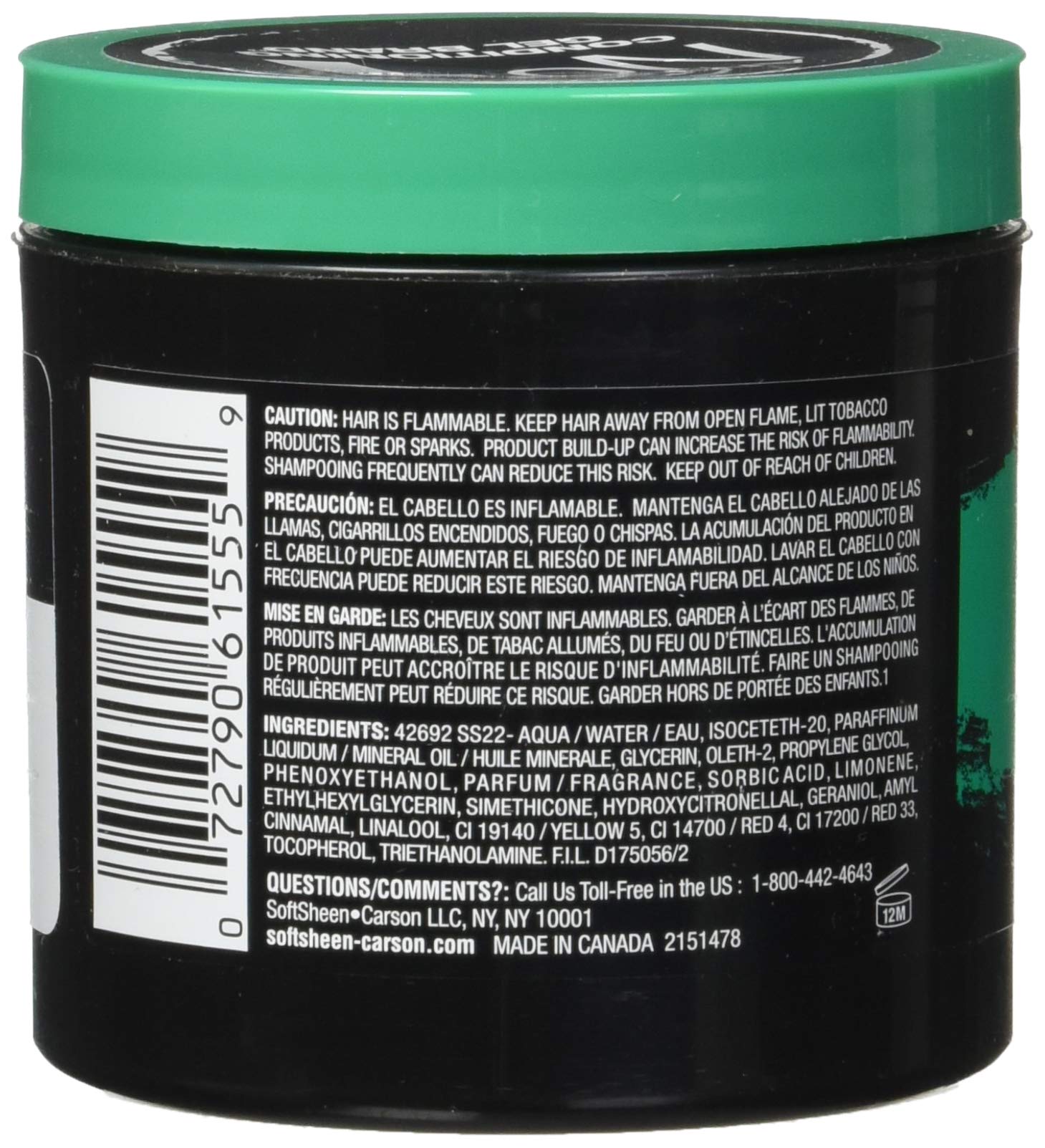 SoftSheen open jar close-up showing gel texture and shine for smooth application and conditioning