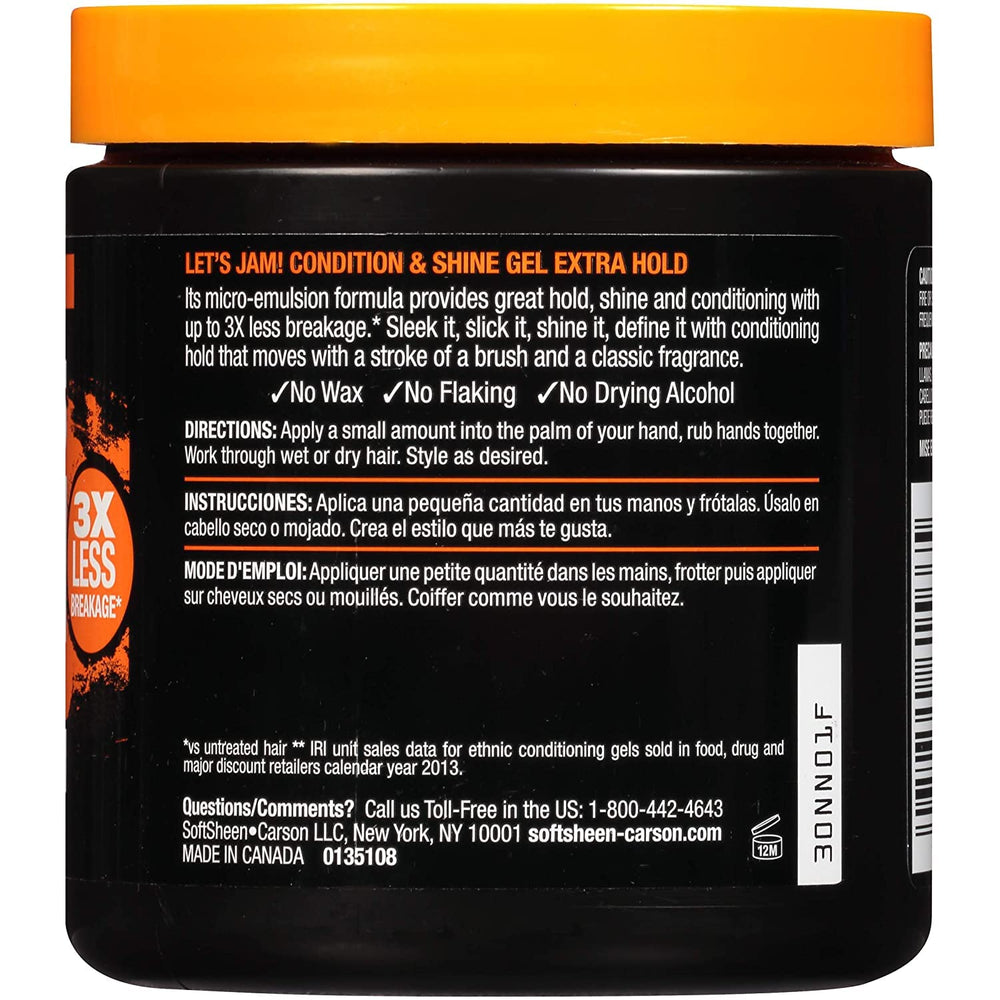 SoftSheen gel open cap showing smooth clear texture for easy application