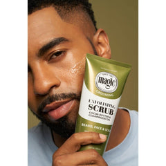 SoftSheen Magic scrub massaged into scalp for residue removal