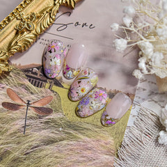 SOFTSOUL sticker application on press-on nail demonstrating quick peel and press