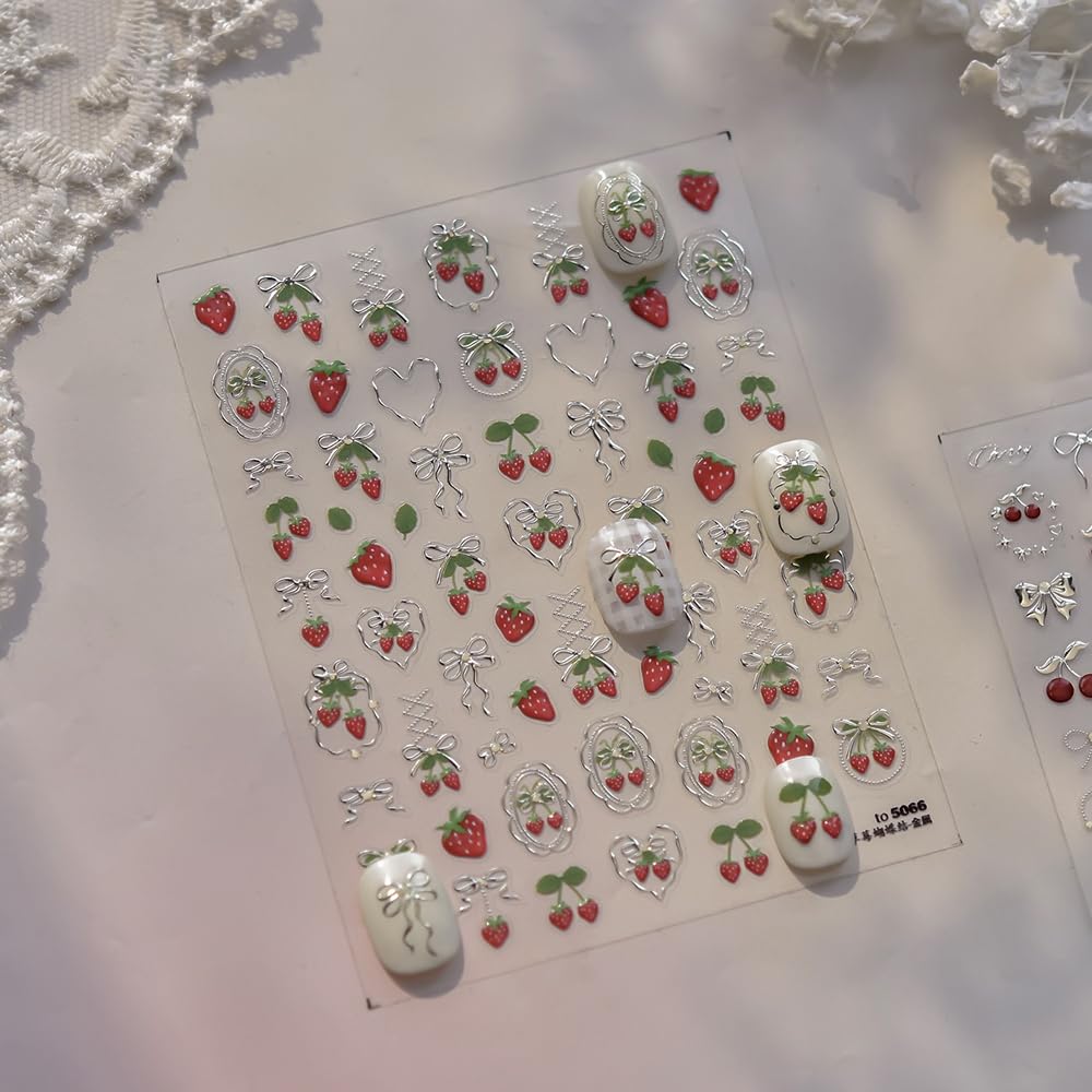 SOFTSOUL stickers applied on press-on nails demonstrating instant salon look