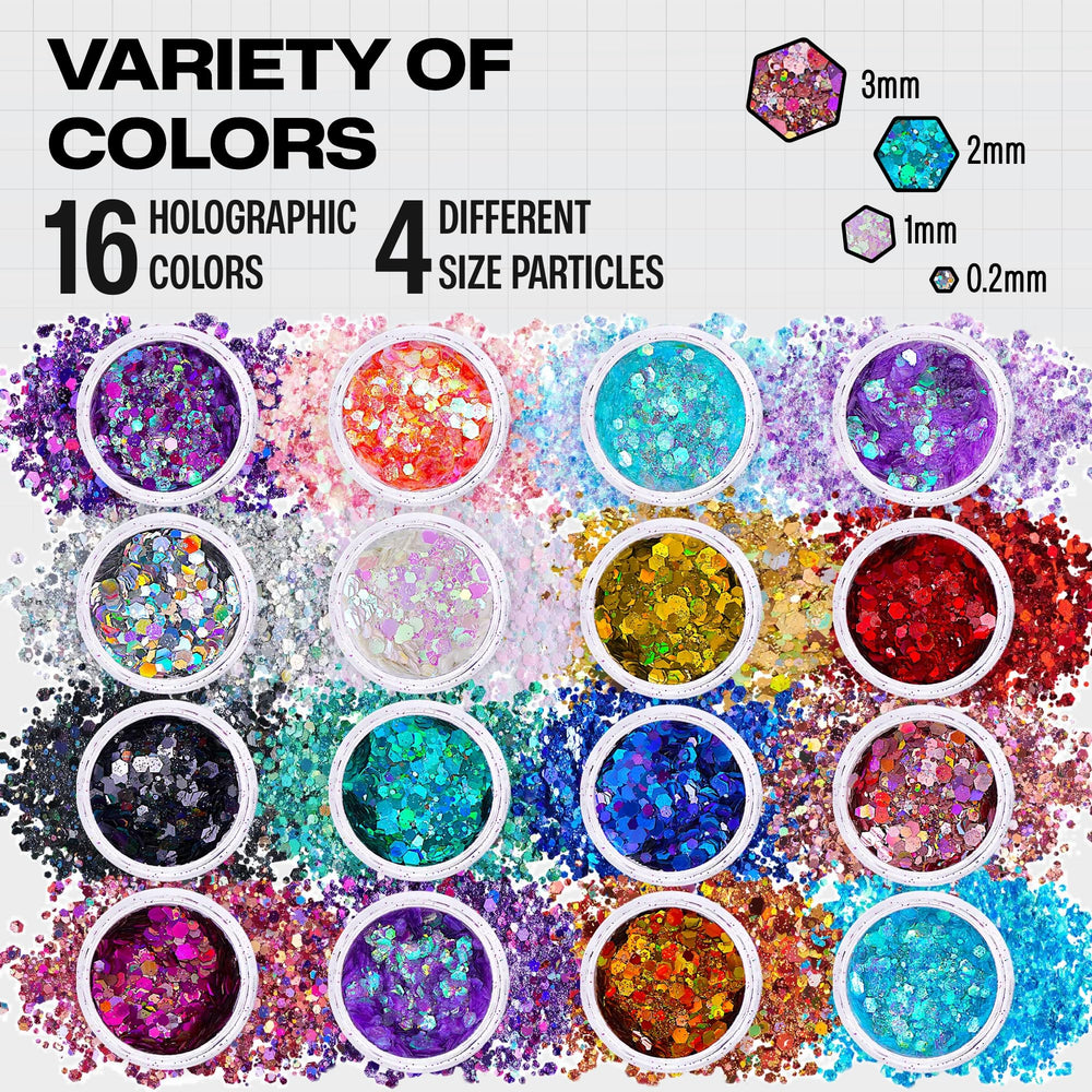 SoJourner Bags glitter applied on cheek demonstrating bold festival shine and secure hold