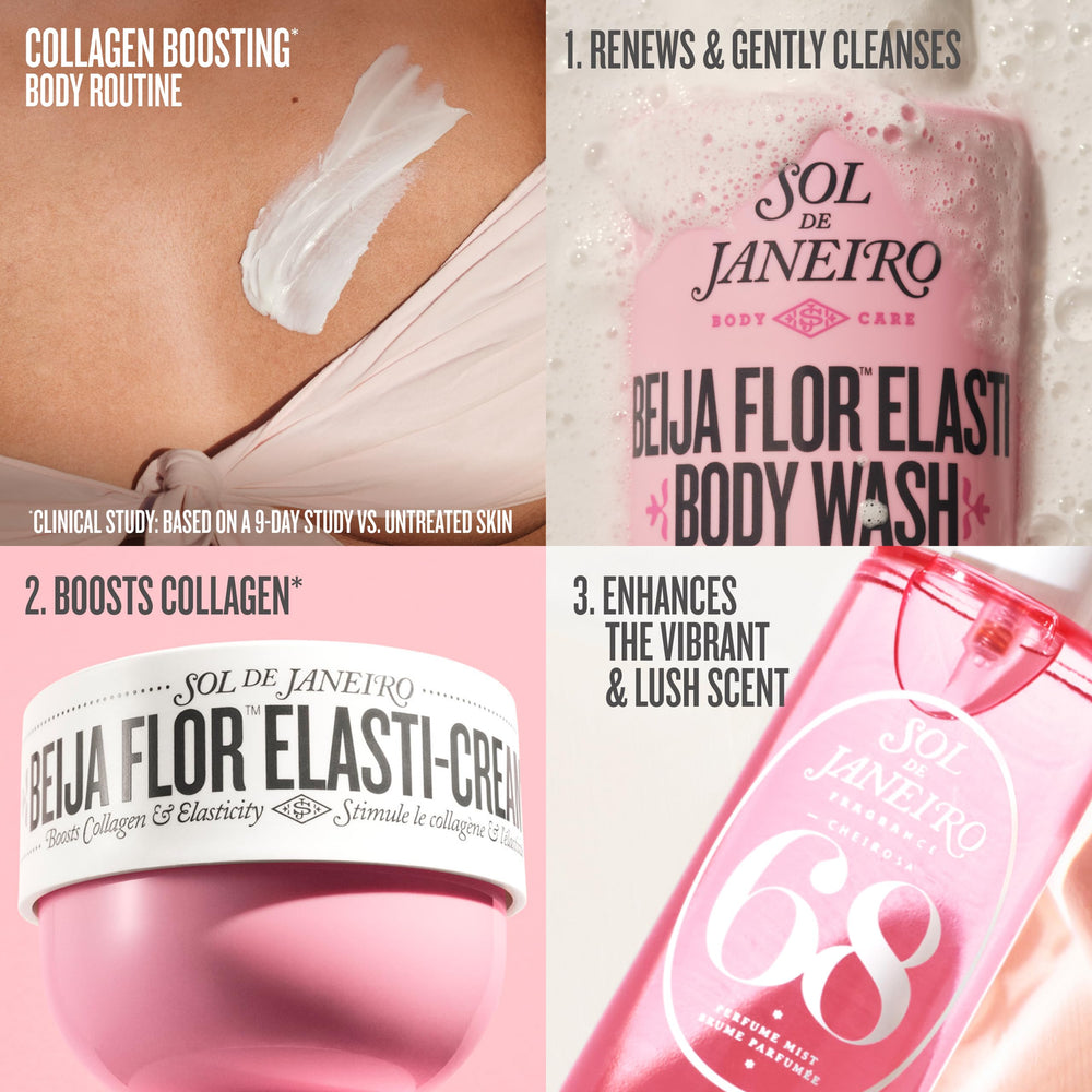 Sol de Janeiro ingredient label of Beija Flor Body Wash showing key moisturizing actives