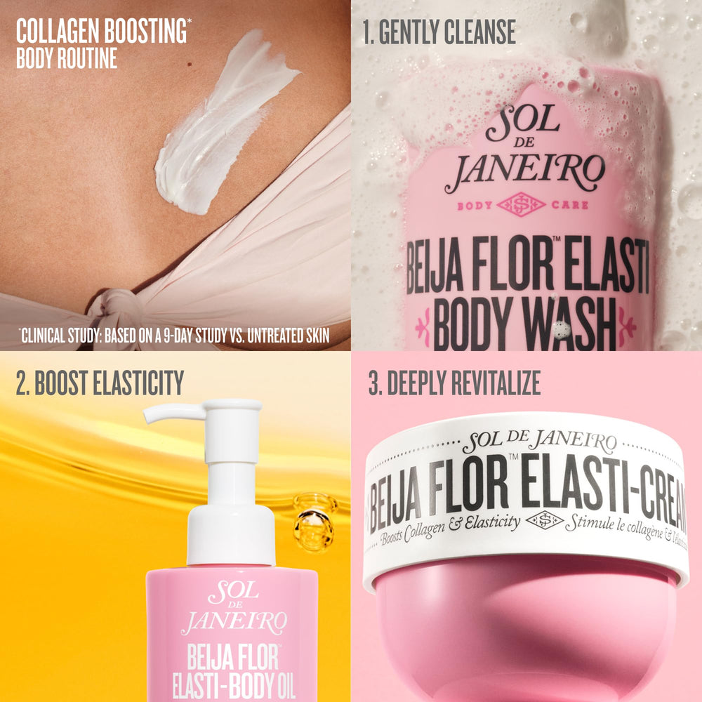 Sol de Janeiro 100 ml bottle next to everyday items showing travel-friendly size benefit