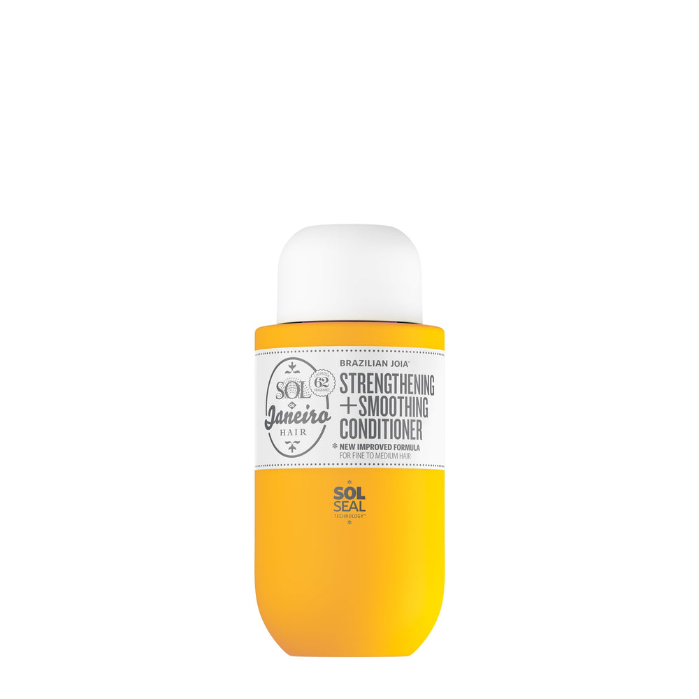 Sol de Janeiro bottle front view shows packaging and travel-friendly size benefit