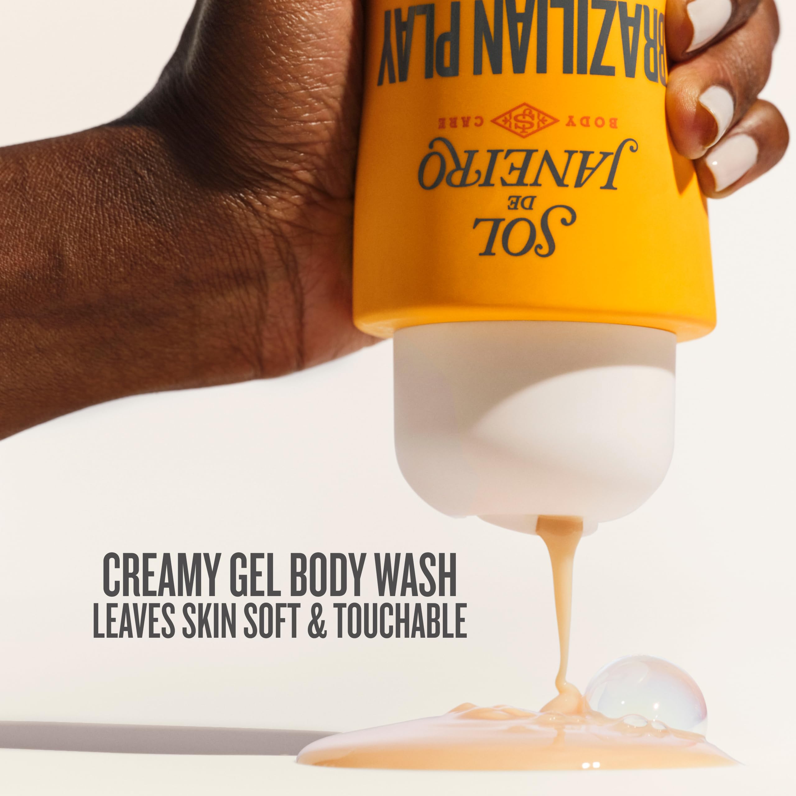 Sol de Janeiro cream-gel texture close-up showing rich moisturizing lather