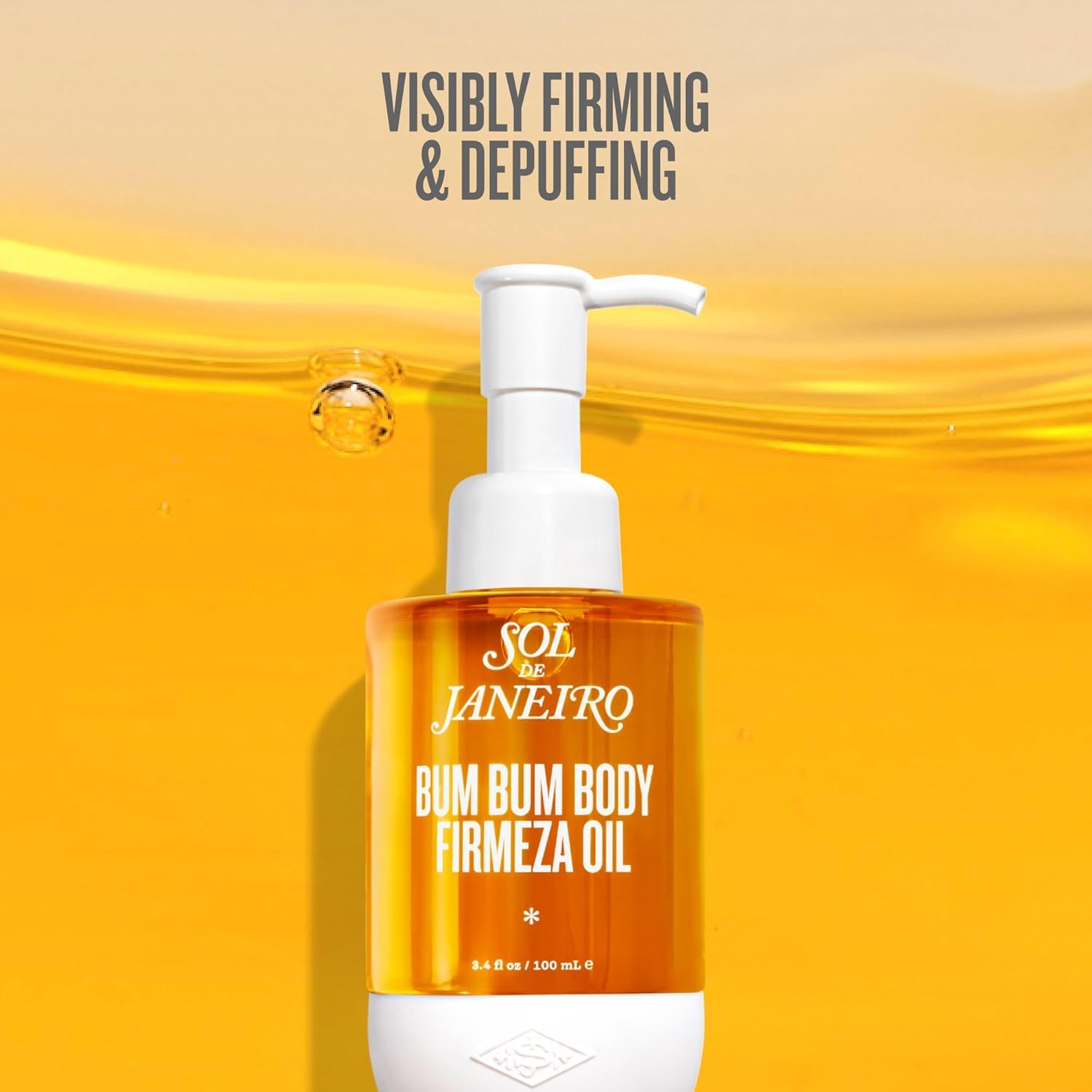 Sol de Janeiro massaging Firmeza Oil into legs to improve appearance and nourish skin