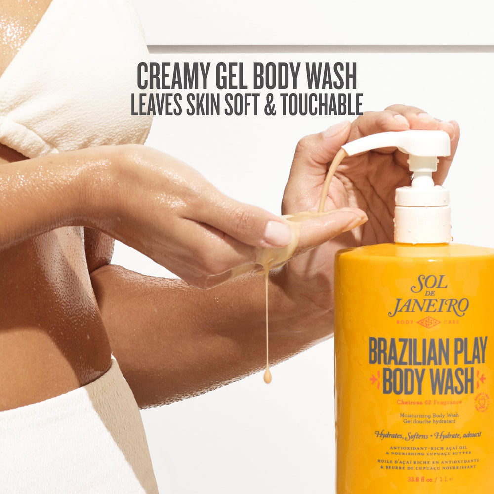 Close-up of Sol de Janeiro gel texture highlighting creaminess and hydration
