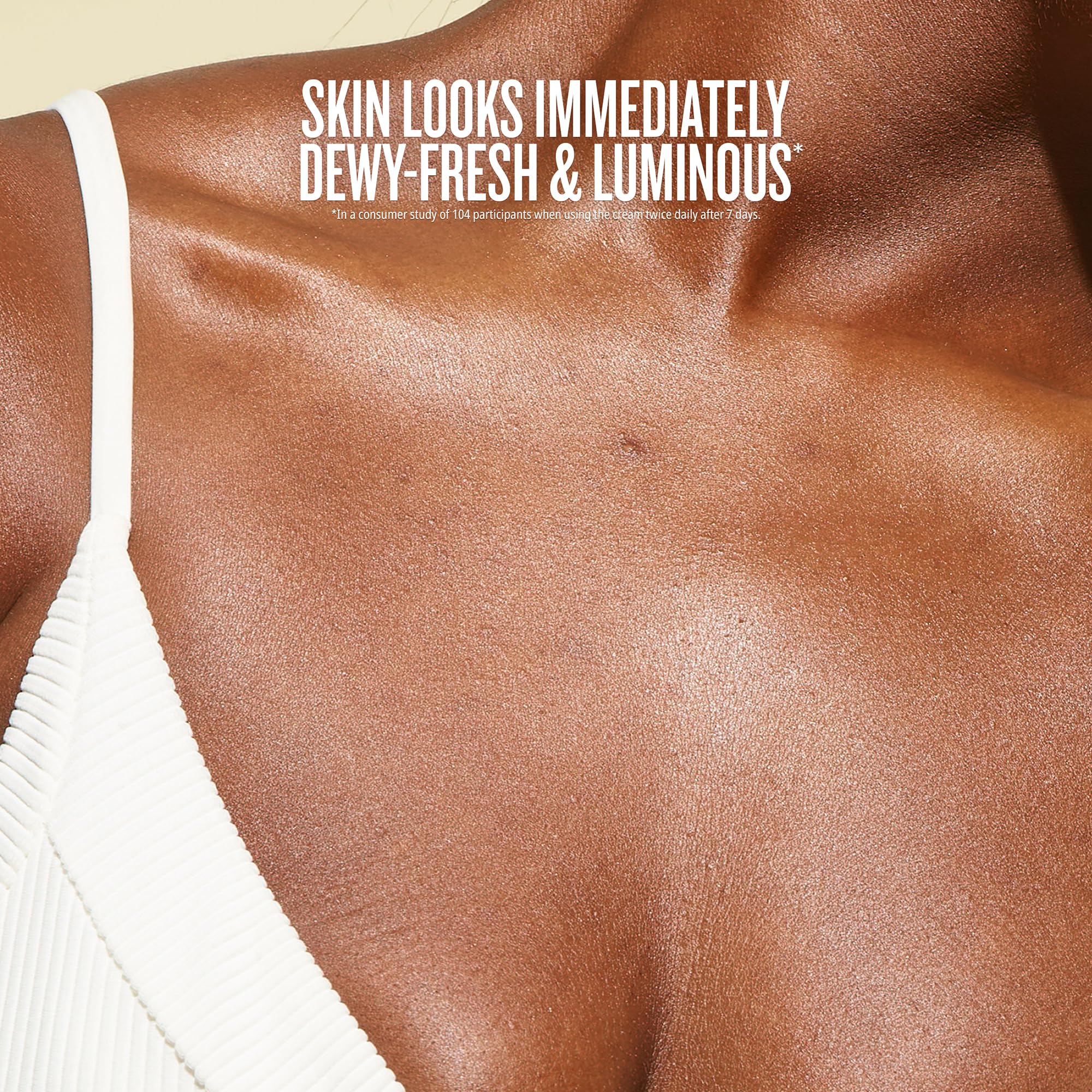 Sol de Janeiro cream swatched on arm showing dewy finish and skin-smoothing effect