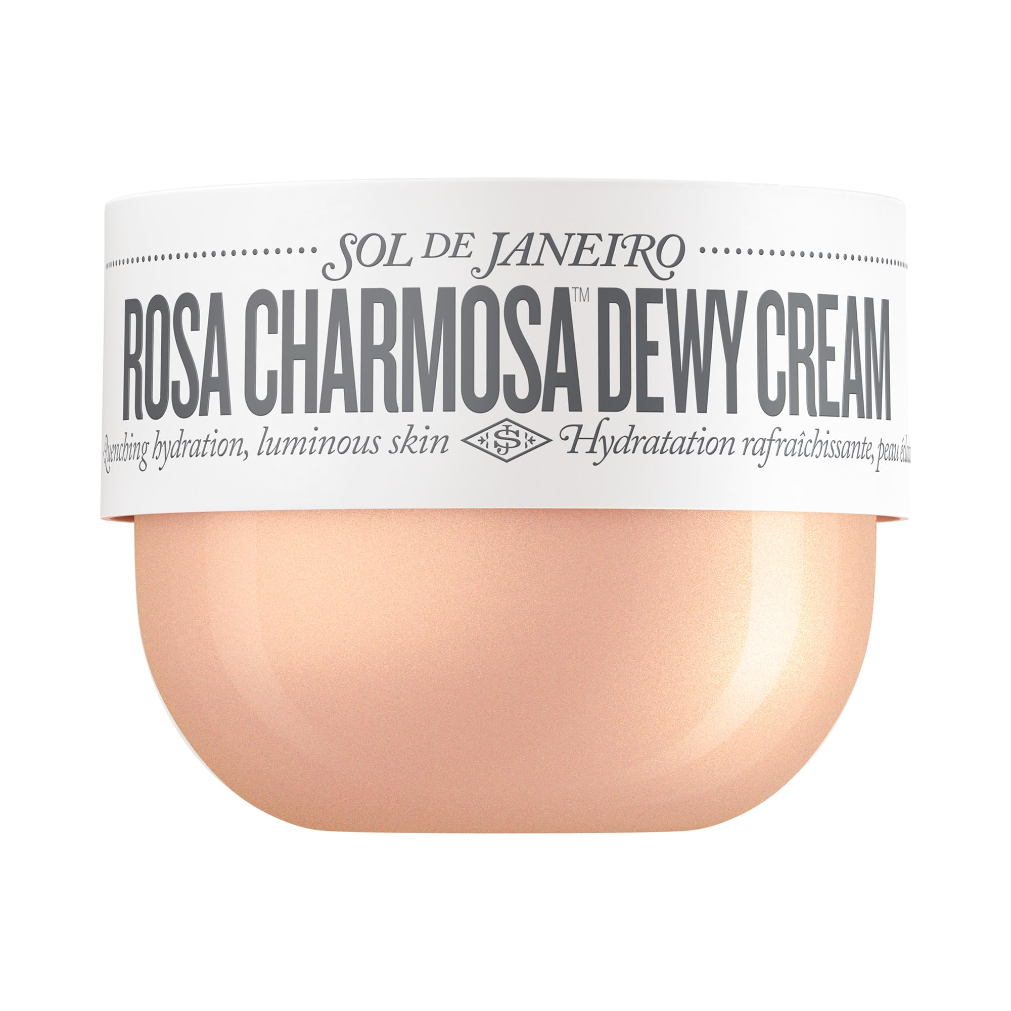 Sol de Janeiro front tub showing Rosa Charmosa for visible product identity and appeal