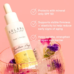 Solara Suncare applied on hand to show spreadability and lightweight finish benefit
