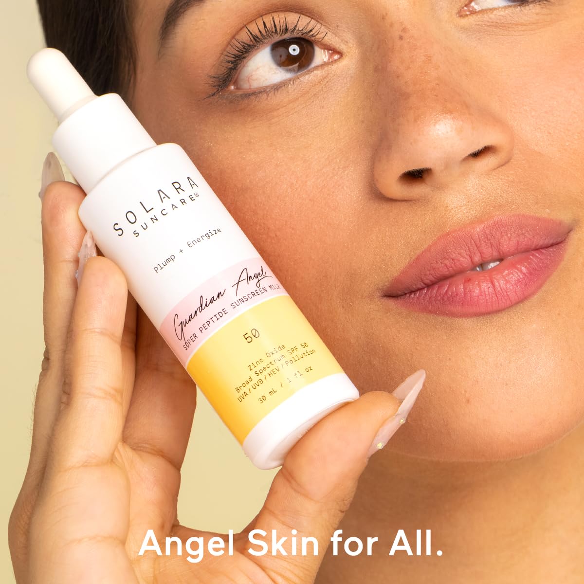 Visual of Solara active ingredients emphasizing peptide support and skin-plumping benefit